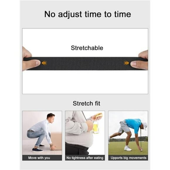 JUKMO Tactical Belt for Men Stretch Nylon Quick Release Military Work Hiking - Picture 4 of 7